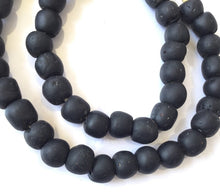 Load image into Gallery viewer, Ghanaian &#39;Matte Black&#39; Glass Bead Necklace