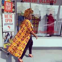 Load image into Gallery viewer, Unisex Kente Print Open Kaftan