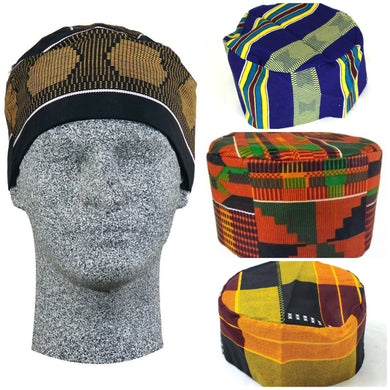 Unisex Kente Print Kufis (Caps)