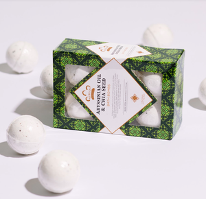 Nubian Heritage: Abyssinian Oil & Chia Seed Bath Bombs (Set of 6)