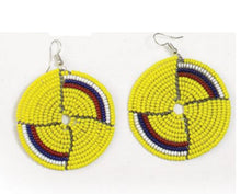 Load image into Gallery viewer, Circle Beaded Maasai Earrings