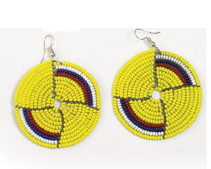 Circle Beaded Maasai Earrings