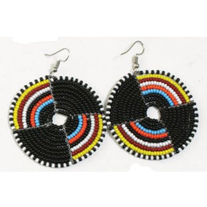 Circle Beaded Maasai Earrings