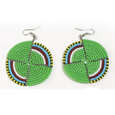 Circle Beaded Maasai Earrings