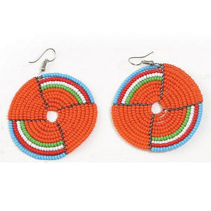 Circle Beaded Maasai Earrings