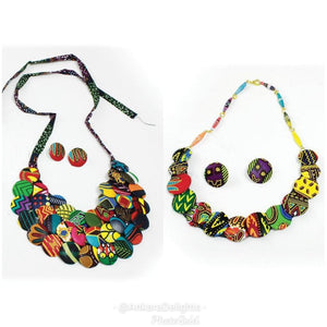 Ankara (Kitenge) Button Necklace Sets