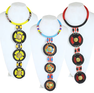 Maasai Triple Pendant Necklace