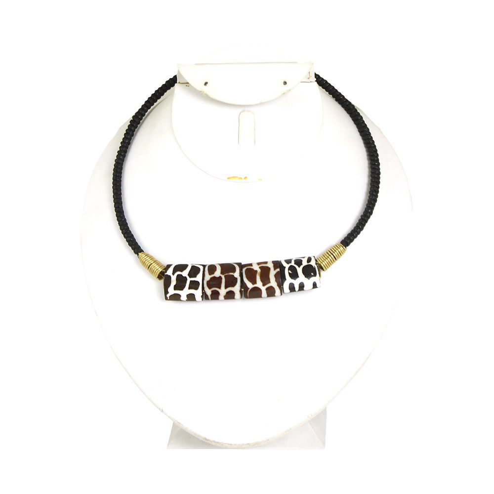 Kenyan Square Bone Choker Set