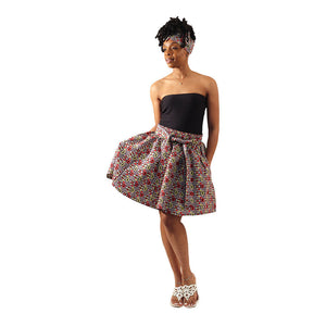 Ankara 'Brickhouse' Short Skirt