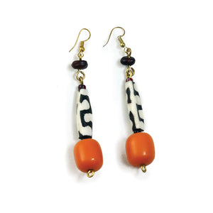 Amber & Bone Earrings