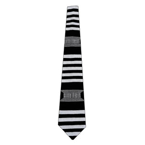 'Ashanti Stool' Kente Necktie - Black & White