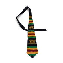 Load image into Gallery viewer, &#39;Ashanti Stool&#39; Kente Necktie - Black &amp; Gold