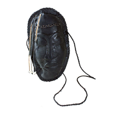 Black Mask Leather Purse