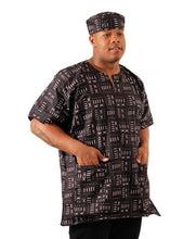 Load image into Gallery viewer, Men&#39;s Mud Print Dashiki Top &amp; Cap