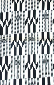 'Blk/Wht Kente' Head Wraps (2 yds)