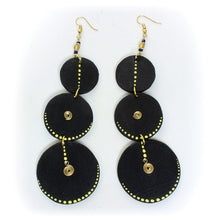 Load image into Gallery viewer, Black Wooden Goddess Earrings