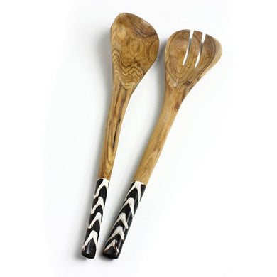 Kenyan Bone & Wood 2pc Salad Set