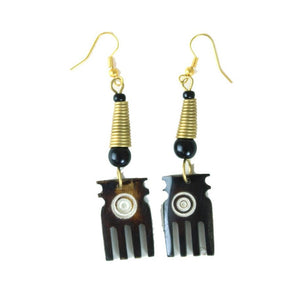 African Bone Comb Earrings