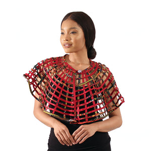 African Print Lattice Cape