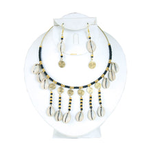 Load image into Gallery viewer, Kianga Bead &amp; Brass Cowry Shell Choker Set