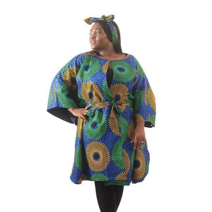 Denim Lined Ankara Poncho