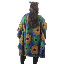 Load image into Gallery viewer, Denim Lined Ankara Poncho
