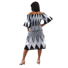 Load image into Gallery viewer, Anwuli Elastic Peacock Dress