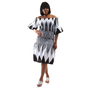 Anwuli Elastic Peacock Dress
