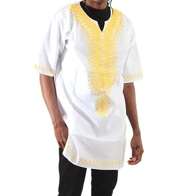 Gold Embroidered Tunic - White