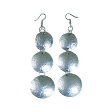 Load image into Gallery viewer, Hammered Silver Drop Earrings