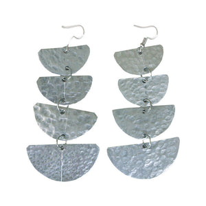 Hammered Silver Drop Earrings