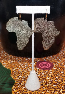 Large Golden Brass 'Hammered Africa' Earrings