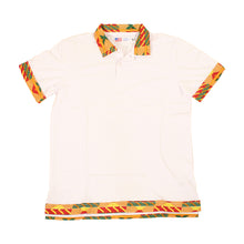 Load image into Gallery viewer, Men&#39;s Kente Print Trim Polo Shirt