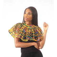 Load image into Gallery viewer, African Print Lattice Cape