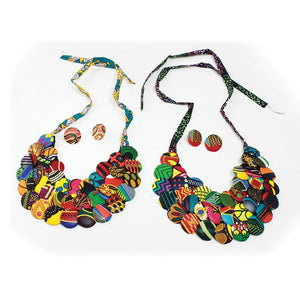 Ankara (Kitenge) Button Necklace Sets