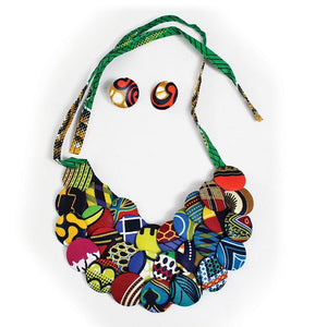 Ankara (Kitenge) Button Necklace Sets