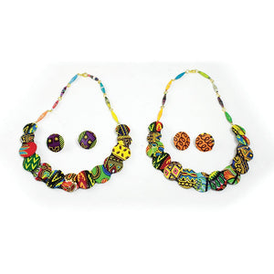 Ankara (Kitenge) Button Necklace Sets