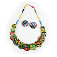 Load image into Gallery viewer, Ankara (Kitenge) Button Necklace Sets
