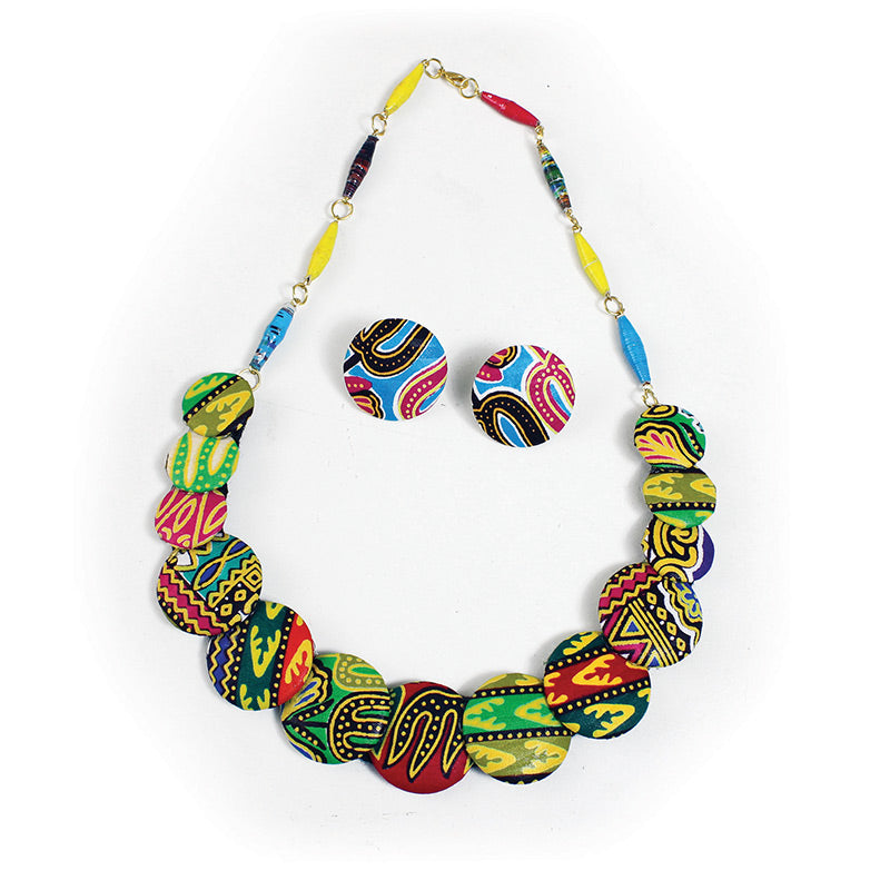 Ankara (Kitenge) Button Necklace Sets