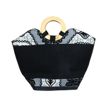Load image into Gallery viewer, Leather Kenyan Handbag - Black/White (Pre-Order)