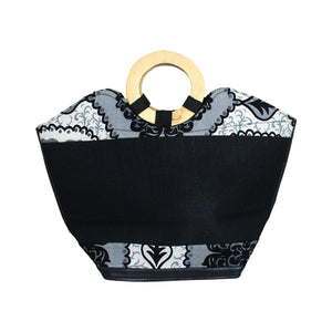Leather Kenyan Handbag - Black/White