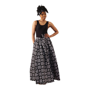 African Print 'Gye Nyame' Maxi Skirt
