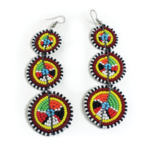 Load image into Gallery viewer, Beaded Maasai Triple Circle Earrings