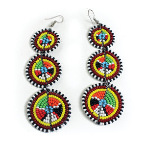 Beaded Maasai Triple Circle Earrings