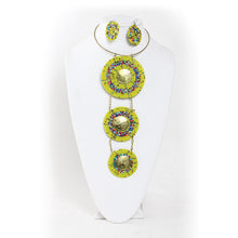 Load image into Gallery viewer, Maasai Bead &amp; Brass Goddess Set - Yellow