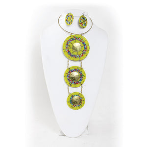 Maasai Bead & Brass Goddess Set - Yellow