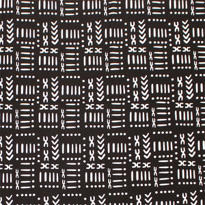 Mud Print (Blk/Wht) Head Wraps (2 yds)