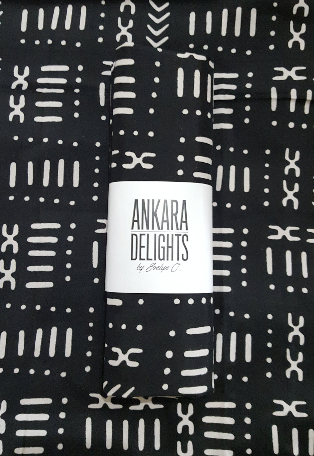 Mud Print (Blk/Wht) Head Wraps (2 yds)