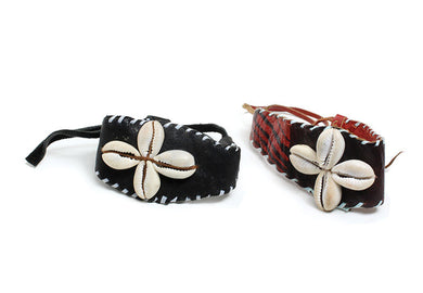 Unisex Nigerian Leather & Cowry Bracelets