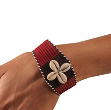 Load image into Gallery viewer, Unisex Nigerian Leather &amp; Cowry Bracelets